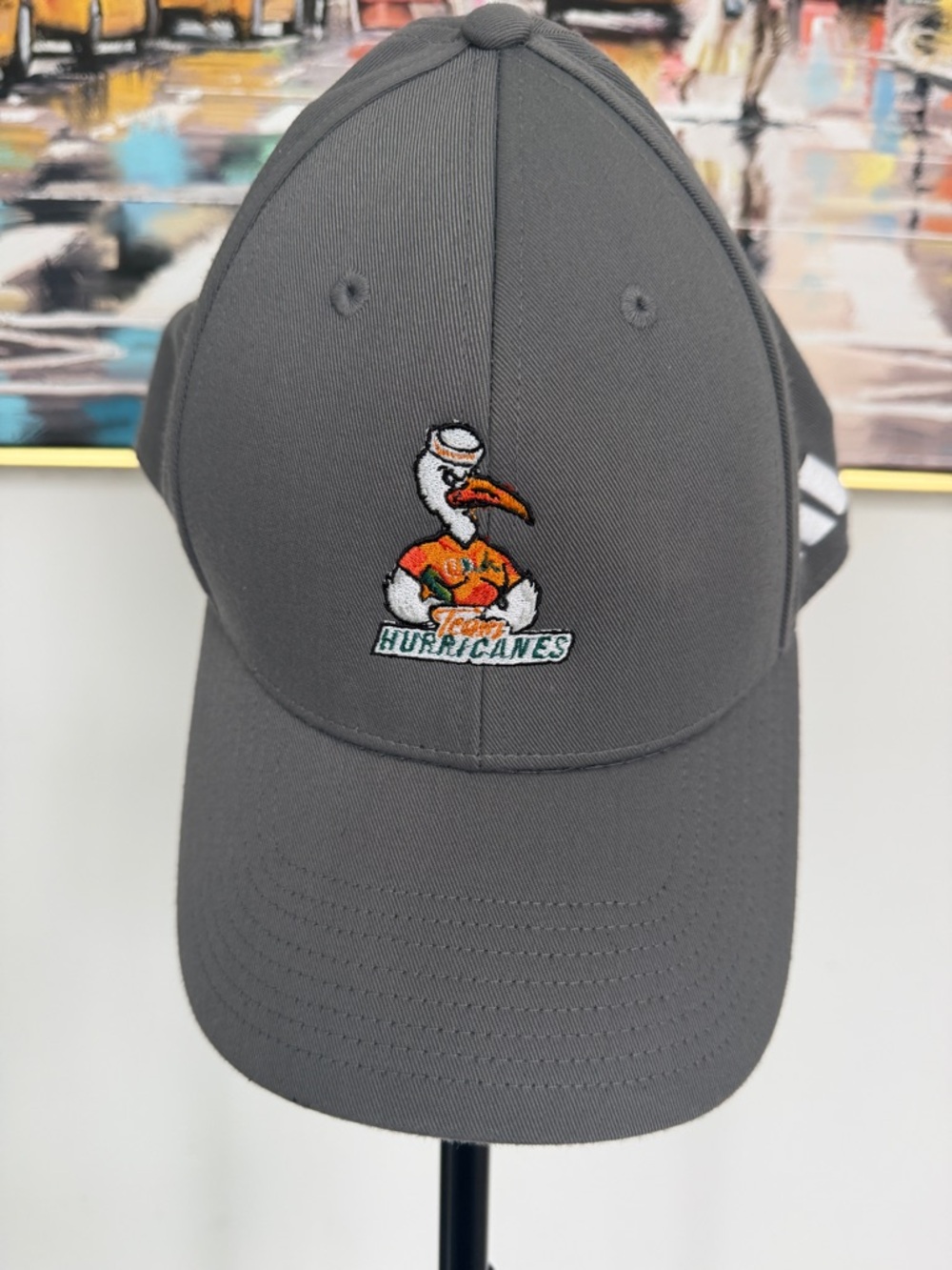 Adidas Miami Hurricanes Cap Mens Adjustable Gray EUC RARE